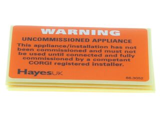 Arctic Hayes 663052 Uncommissioned Appliance Labels - Pack Of 10