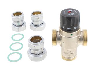 Caleffi ALT-521928 28mm TMV2 2 in 1 Thermostatic Mixing Valve