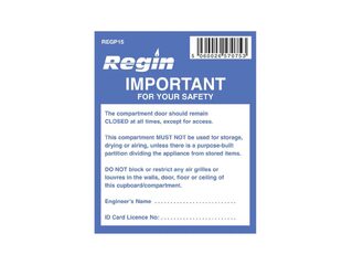 Regin REGP15 Warning - Compartment Sticker - Pack of 8