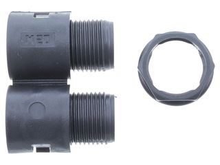 FLEX-IT 20MM BLACK HINGED PLASTIC FITTING WITH LOCKNUT