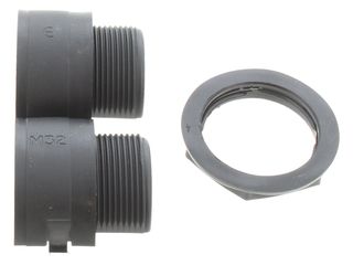 FLEX-IT 32MM BLACK HINGED PLASTIC FITTING WITH LOCKNUT