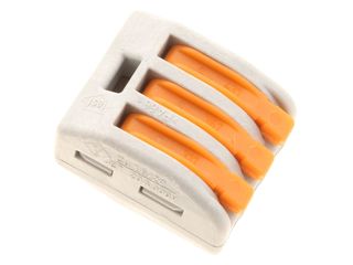 BX X 50 WAGO 222-413 3 WAY LEVER CONNECTOR - GREY/ORANGE