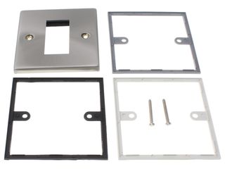 DECO 1 GANG NEW MEDIA UNFURNISHED PLATE - 1 APERTURE - SATIN CHROME