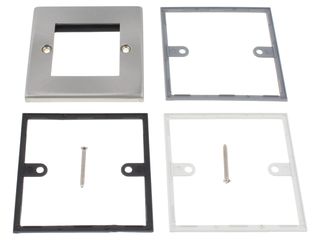 DECO 1 GANG NEW MEDIA UNFURNISHED PLATE - 2 APERTURES - SATIN CHROME