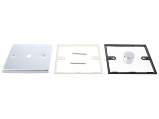 DECO VPCH140PL 1GANG UNFURN DIMMER PLATE & KNOB POLISH CHROME