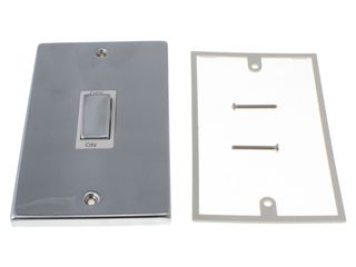 DECO VPCH502WH 45A INGOT 2GANG DBLE POLE SWITCH WHITE POLISHED CHROME