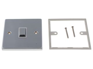 DECO VPCH722WH 20A INGOT DOUBLE POLE SWITCH - WHITE - POLISHED CHROME