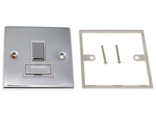 DECO VPCH751WH 13A INGOT DOUBLE POLE SWITCH FUSED WHT CHROME