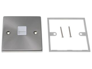 DECO VPSC125WH SINGLE TELEPHONE OUTLET SECONDARY WHITE SATIN CHROME