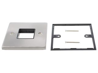DECO VPSC402BK 1GANG MINIGRID PLATE 2APERTURES BLK SATIN CHROME