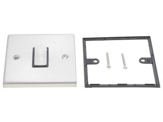 DECO VPSC411BK 10AX INGOT 1GANG 2WAY PLATE SWITCH BLACK SATIN CHROME