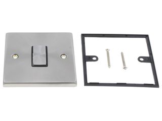 DECO VPSC425BK 10AX INGOT 1GANG INTERMED PLATE SWITCH BLK SATIN CHROME