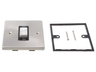 DECO VPSC500BK 45A INGOT 1 GANG DOUBLE POLE SWITCH BLACK SATIN CHROME