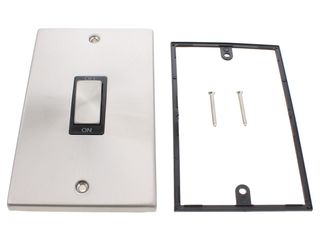 DECO VPSC502BK 45AINGOT 2GANG DOUBLE POLE SWITCH BLK SATIN CHROME