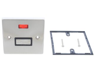 DECO VPSC753BK 13AINGOT FUSED CONNECTION UNIT WITH NEON BLK SATIN CHRO