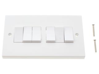 POLAR 10AX 6 GANG 2 WAY PLATE SWITCH