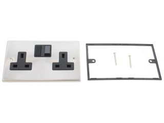 DECO VPSC036BK 13A 2 GANG DP SWITCHED SOCKET - BLACK