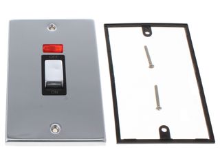 DECO VPCH503BK 45A INGOT 2 GANG DP SWITCH WITH NEON - BLACK