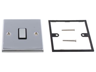 Deco VPCH722BK Ingot Double Panel Switch - Black Insert