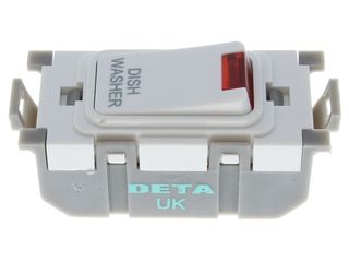Deta G3576 20A Double Pole Engraved Neon Dishwasher Switch - White