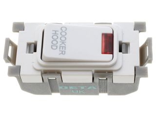 Deta G3580 20A Double Pole Engraved Neon Cooker Hood Switch - White