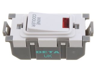 Deta G3587 20A Double Pole Engraved Neon Wine Cooler Switch - White