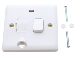 VIMARK CURVE VC1375 13A SWITCHED SPUR WITH NEON & BOTTOM FLEX OUTLET