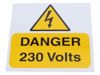 INDUSTRIAL SIGNS IS1705RP DANGER 230 VOLTS SIGN