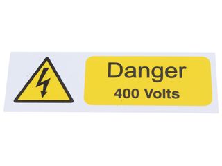 INDUSTRIAL SIGNS IS2605RP DANGER 400 VOLTS SIGN