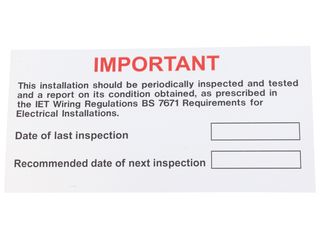 INDUSTRIAL SIGNS IS5610SA SELF ADHESIVE VINYL - PERIODIC INSPECTION LA