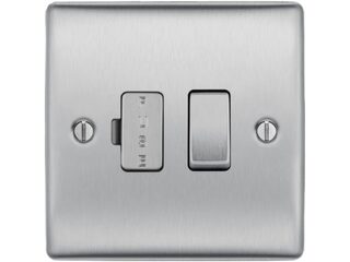 BG NBS50-01 BRUSHED STEEL 13A FUSED CONNECTION UNIT SWITCHED