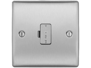 BG NBS54-01 BRUSHED STEEL 13A FUSED CONNECTION UNIT UNSWITCHED