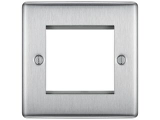BG NBSEMS2-01 BRUSHED STEEL 2 MODULE FRONT PLATE (50 X 50)