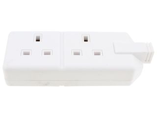 MASTERPLUG ELS132W-01 WHITE 13A 2 GANG HD RUBBER TRAILING SOCKET