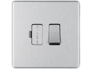 BG BRUSHED STEEL 13A FUSED CONNECTION UNIT - SCREWLESS FLATPLATE