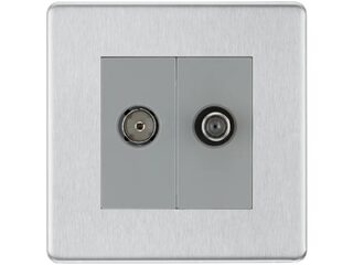 BG BRUSHED STEEL 2 GANG - CREWLESS FLATPLATE