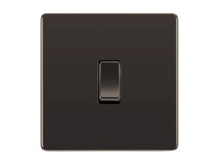BG FBN12-01 Screwless Flatplate 10AX 1-Gang 2-Way Light Switch - Black Nickel
