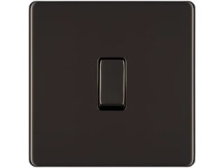 BG FBN13-01 10AX PLATE SWITCH INTERMEDI SCREWLESS FLATPLATE BLK NICKL