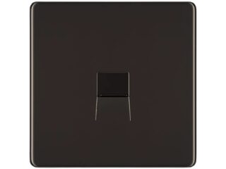 BG FBNBTM1-01 Screwless Flatplate 1-Gang Master Telephone Socket - Black Nickel