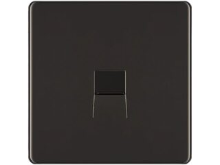 BG FBNBTS1-01 1GANG TELE SOCKET SLAVE SCREW SCREWLES FLATPLATE BLK NKL