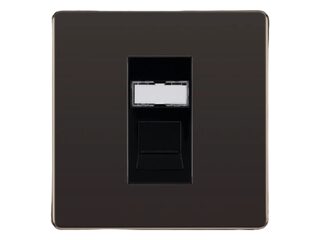 BG FBNRJ451-01 Screwless Flatplate 1-Gang RJ45 Data Outlet Socket IDC Window