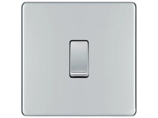 BG FPC13-01 10AX PLATE SWITCH INTERMED SCREWLESS FLATPLATE POLISH CHRM