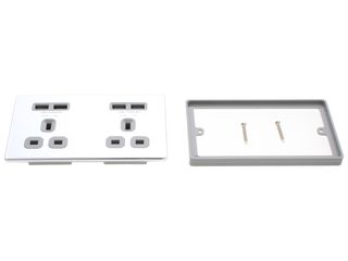 BG FPC24U44G-01 13A 2 GANG UNSWITCHED SOCKET USB 4 PORT 42A GREY