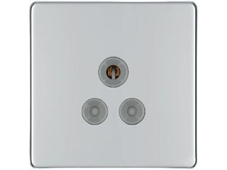 BG FPC29G-01 5A 1 GANG UNSWITCHED SOCKET SCRWLES FLATPLATE POLISH CHRM
