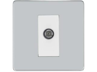 BG FPC64-01 1 GANG SATELLITE SOCKET SCREWLESS FLATPLATE POLISHED CHROM