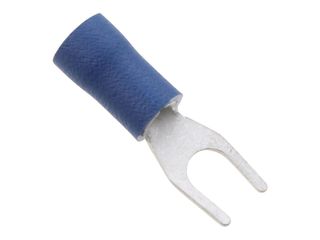 UNICRIMP QBF4N 4MM NARROW FORK TERMINAL BAG OF 100 - BLUE