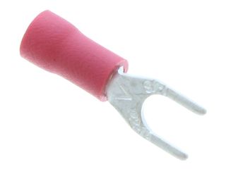 UNICRIMP QRF4N 4MM NARROW FORK TERMINAL BAG OF 100- RED
