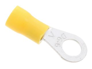 UNICRIMP QYR6 6MM HOLE RING TERMINAL BAG OF 100 - YELLOW