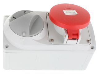 LEWDEN PM32/454236LW SURFACE INTERLOCKED SOCKET 32A 400V 3P+E 6H IP44