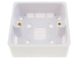 HAGER WMPB1/28 SINGLE 28MM DEEP MOULDED BOX - WHITE